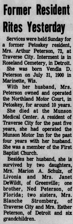 Munson Motor Inn - Mon Apr 17 1972 Former Owner Passes Away